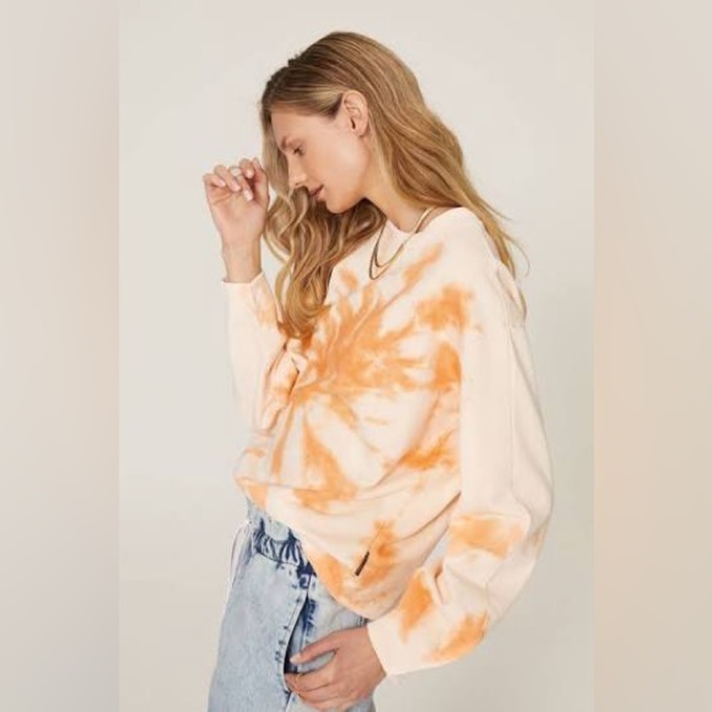 Scotch & Soda | Orange Creamsicle Tie-Dye Sweatshirt | Drop Shoulder | Small